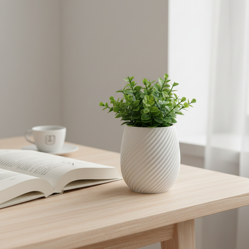 Macetero de Mesa Spiral S – Diseño Escultural