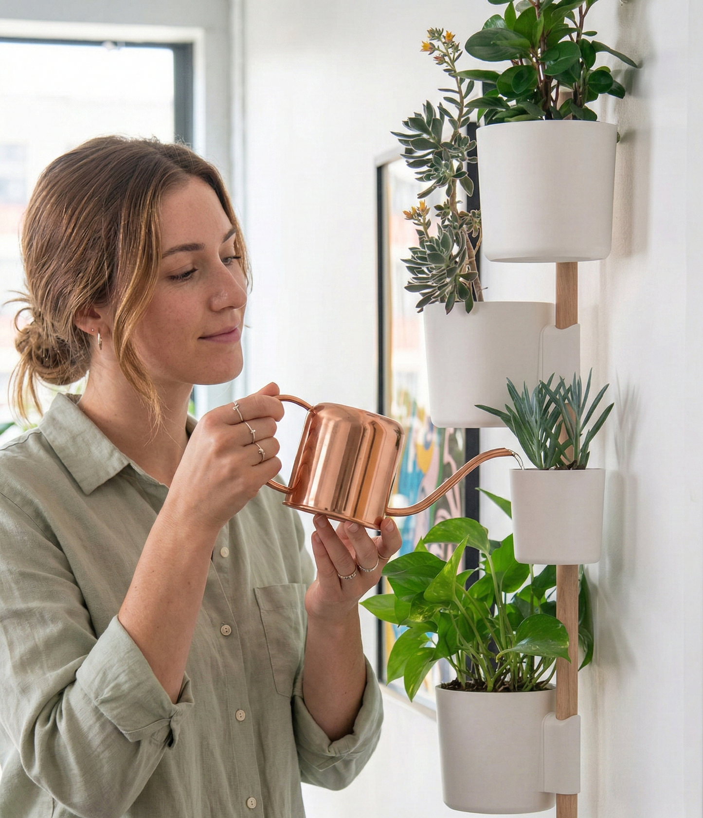 Wall Garden Zarka – Barra de Jardín con 4 Maceteros